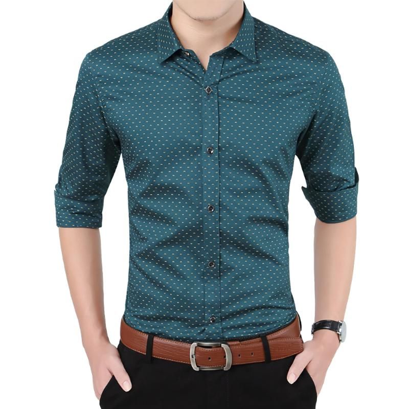 Camisas hombre Camisa Casual Algodón Slim Manga Larga Talla S rocic.com
