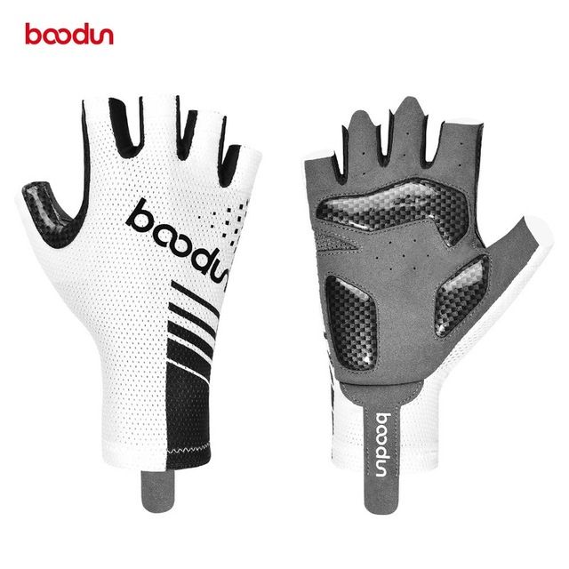 black white cycling gloves