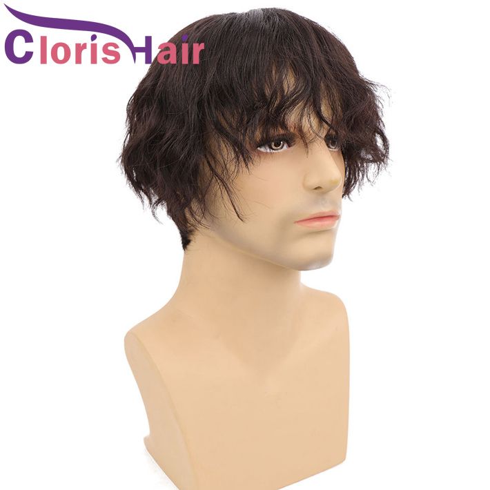 Short Men Synthetic Wig High Temperature Fiber Fake Hair Fleeciness Realistic Brown Natural Black Toupee Wigs Short Men Synthetic Wig High Temperature Fiber Fake Hair Fleeciness Realistic Brown Natural Black Toupee Wigs