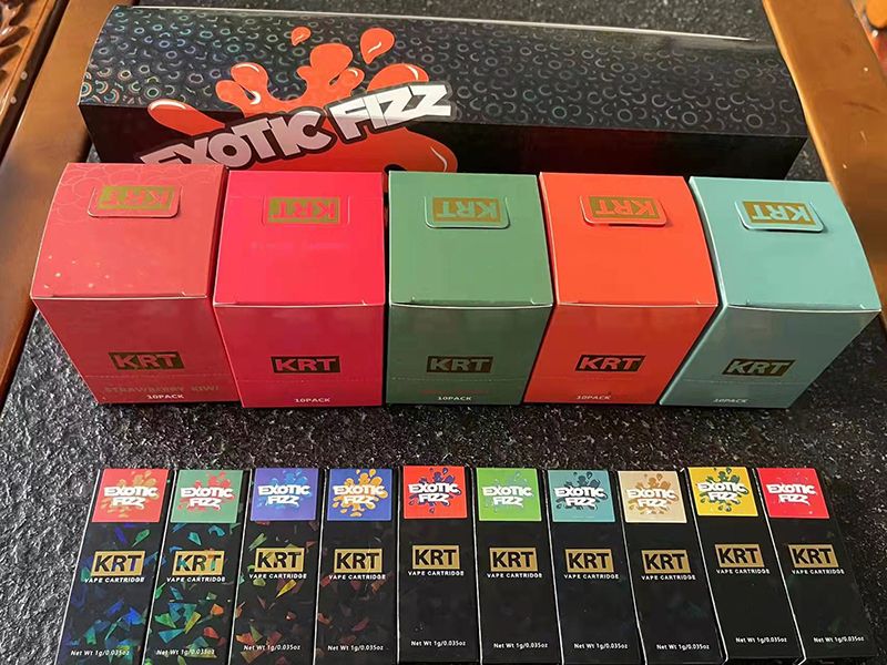 Newest KRT Vape Carts With Exotic Fizz Packaging 0.8ml 1.0ml Atomizer