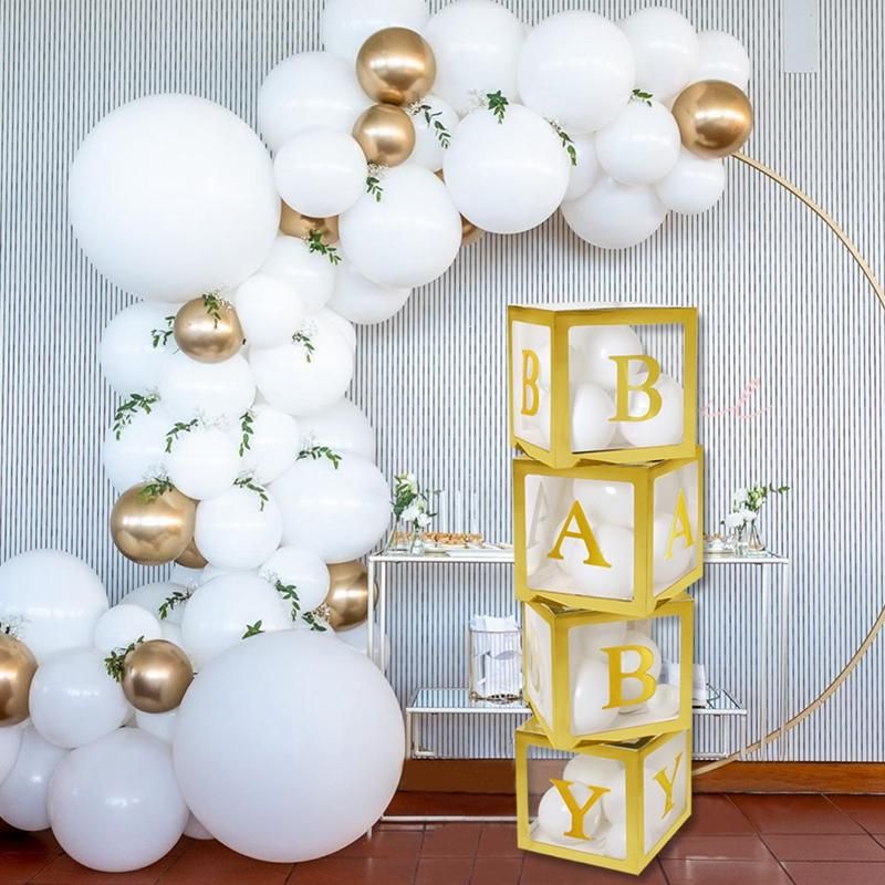 competencia marca Entender mal Decoración de fiesta baby shower dorado nombre transparente cuadro 1er  cumpleaños globos feliz un globo