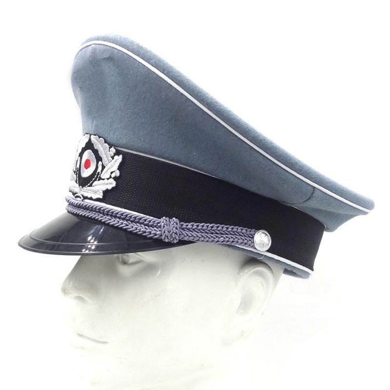 WW2 WWII GERMAN WH M36 OFFICER WOOL CRUSHER HAT MILITARY VISOR CAP SIZE XL 
