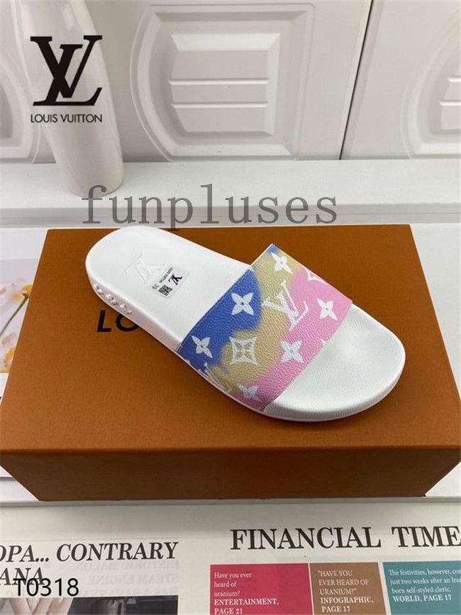 LouisVuitton Louis Vuitton Slippers LV Brand Designer Slides For Men Women  Fashion Luxury White Red Flat Bottoms Sandals Slide From Funpluses, $70.36