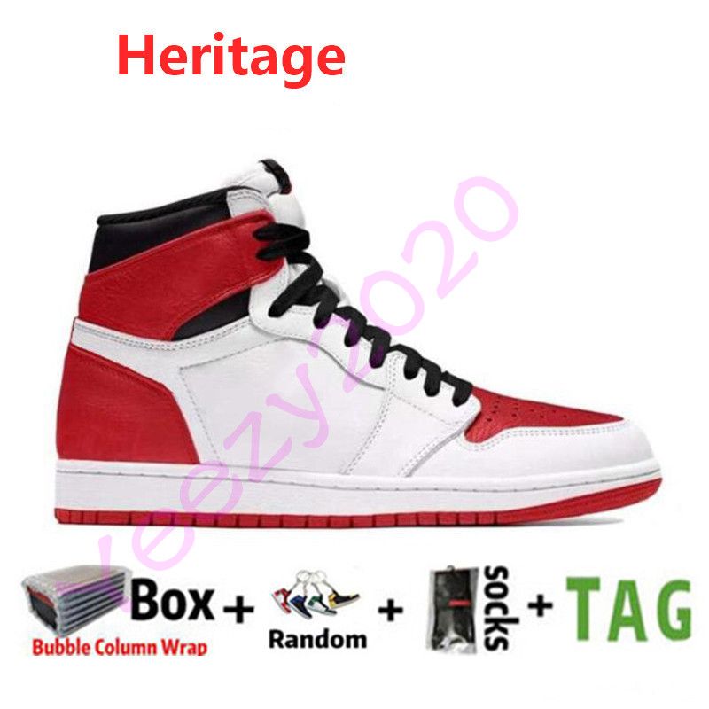 With Box Mens Jumpman 1 High OG 1s Basketball Shoes Heritage 