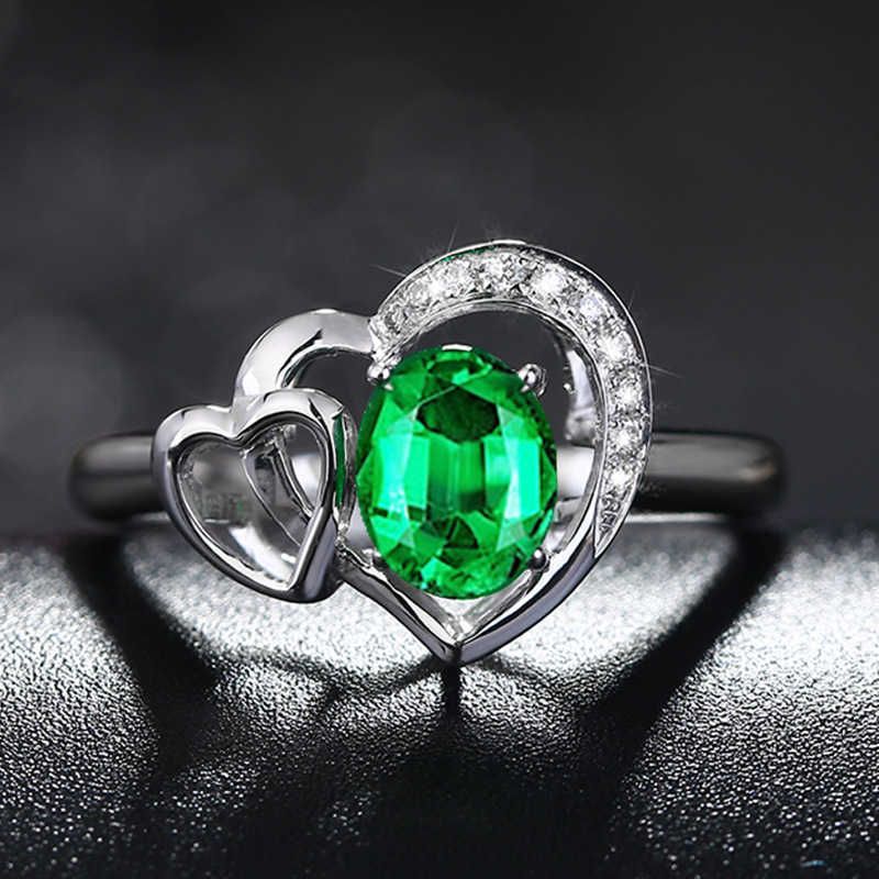 Anello di diamante verde platino