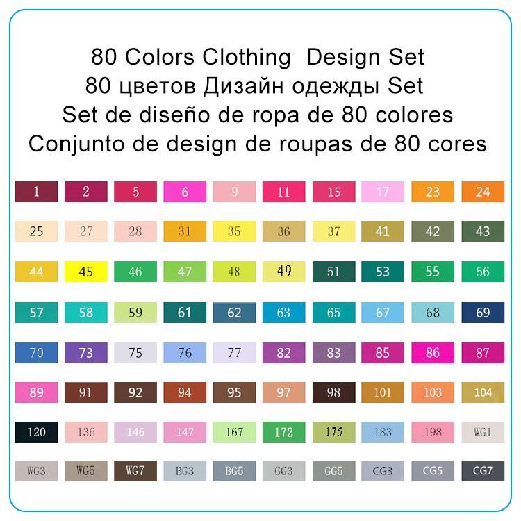 80 färger kläder