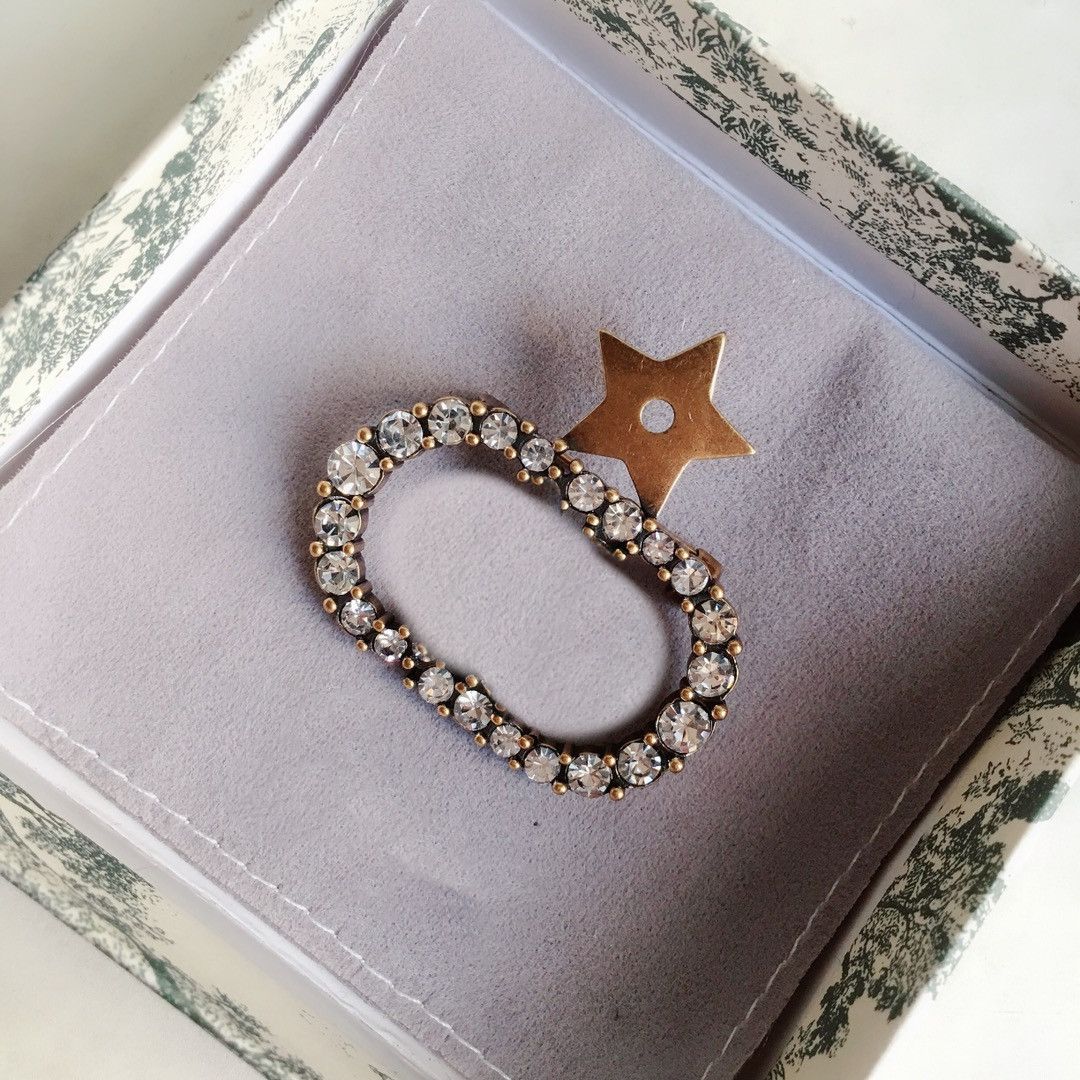 Fashion Star Shape Letter Brosch med diamanter för Woamn Högkvalitativ Brass 925 Silver Pin Brosch Leverans Partihandel NRJ