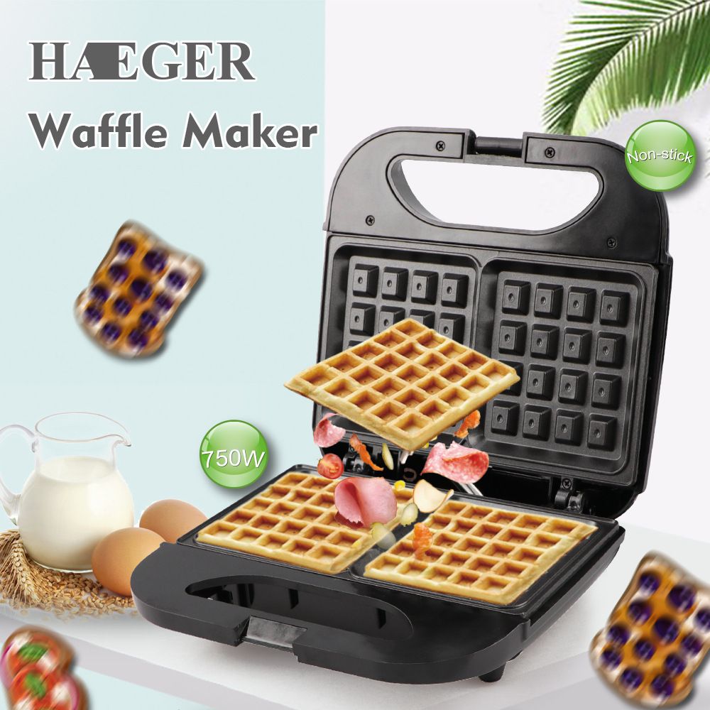 Agotamiento familia real métrico Haeger Electric Waffle Maker Cocina Cocina Electrodomésticos Burbuja Huevo  Cake Horno Desayuno Máquina Máquina Waffles Pot