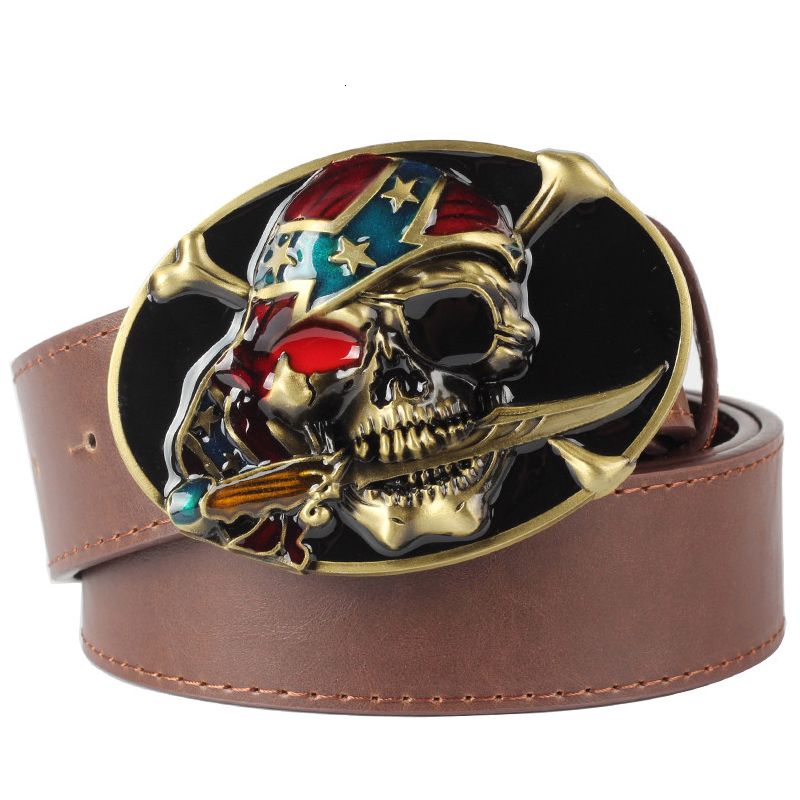 The Double Skulls Belt Buckle For Men The Double Skulls Belt Buckle For Men