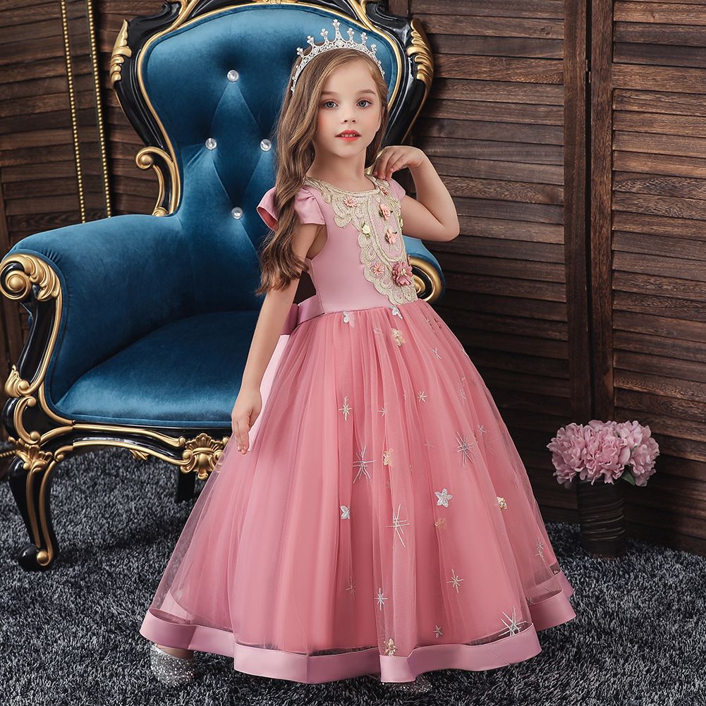 3-10Y Infant Baby Girls Party Princess Dress Ruffles Sleeve Flowers Print Lace Tutu Ankle Length 3-10Y Infant Baby Girls Party Princess Dress Ruffles Sleeve Flowers Print Lace Tutu Ankle Length