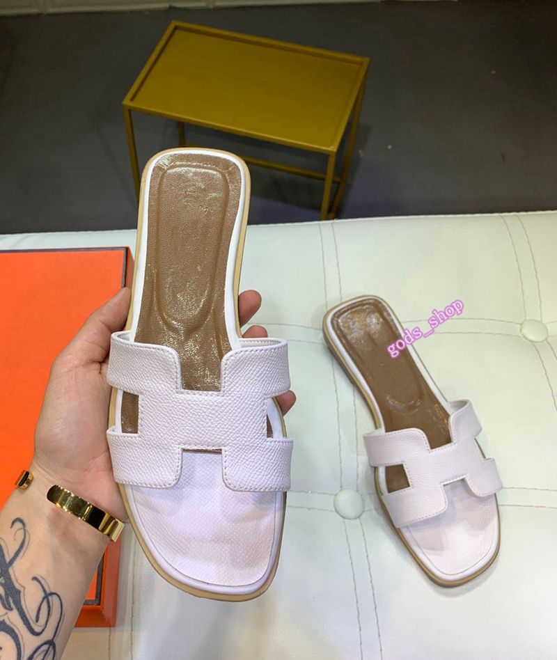 Compra Hermes Slippers Zapatillas Populares Sandalias Zapato Plano De Cuero  Real Diapositivas De Mejor Calidad Zapatillas Sandalias Huaraches Mocasines  Desgastes Para Mujer Blanco Barato | Entrega Rápida Y Calidad | Es.Dhgate