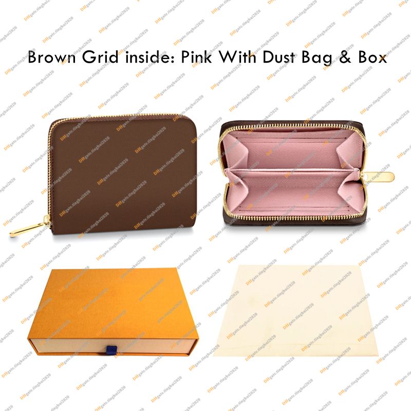 Brown Grid / Pink