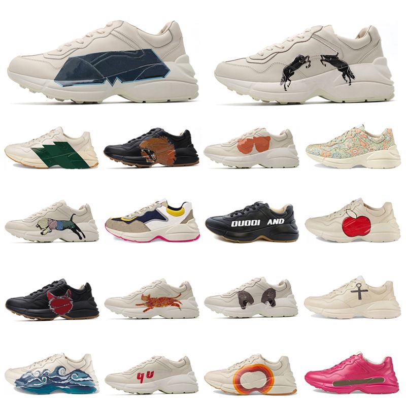 rhyton distressed leather sneakers