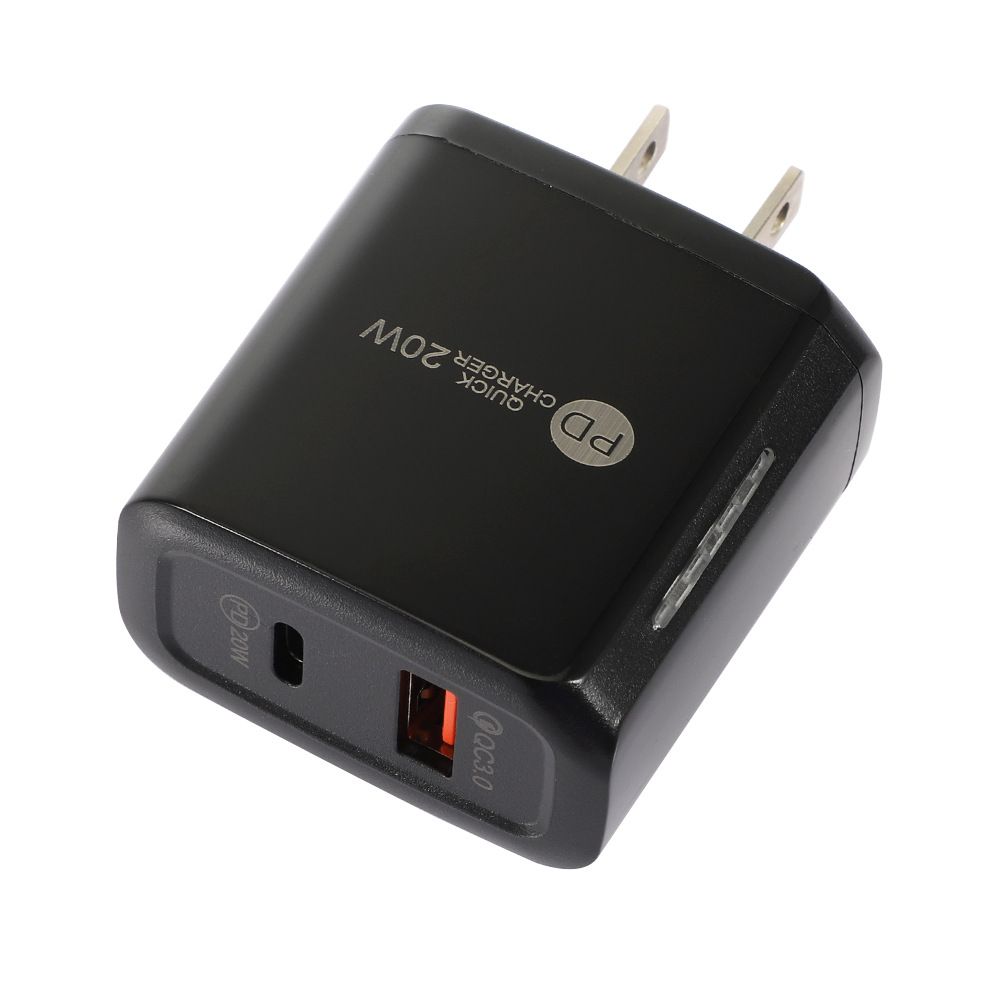 Chargeur Noir 20W PD + QC3.0 Pas de boîte