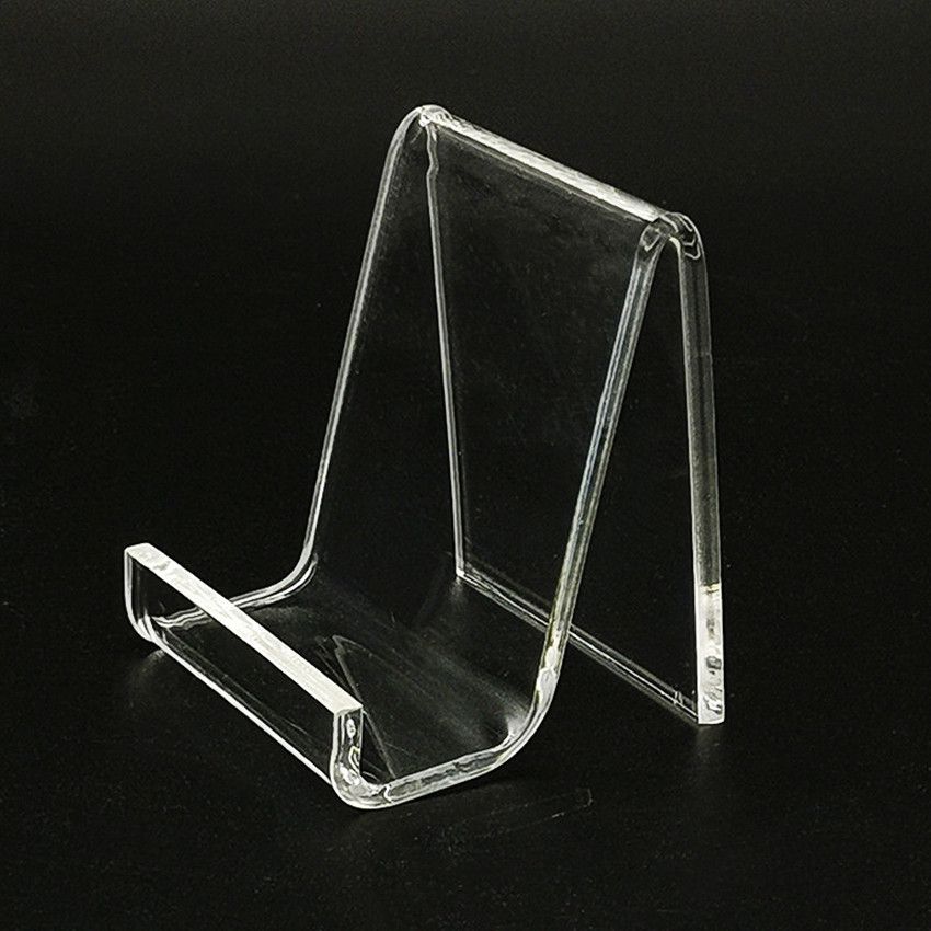 Advertising Display Acrylic Show Holder Stands Rack for Purse Bag Wallet Phone Book T3mm L5cm Retail Store Exhibiting 50pcs