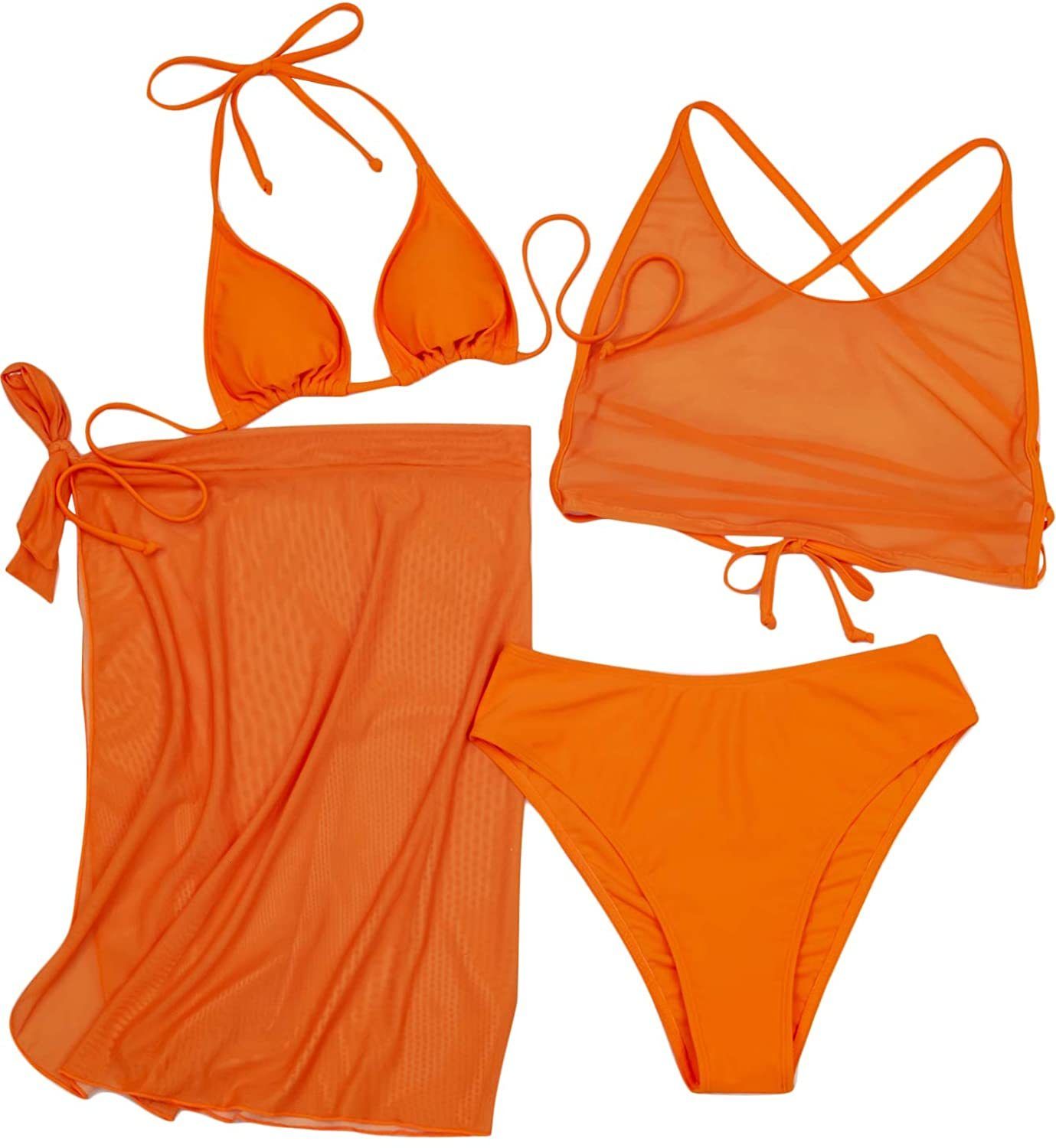 Traje baño Conjunto Piezas SheIn Triángulo Bikini Femenino 4 con la de la parte