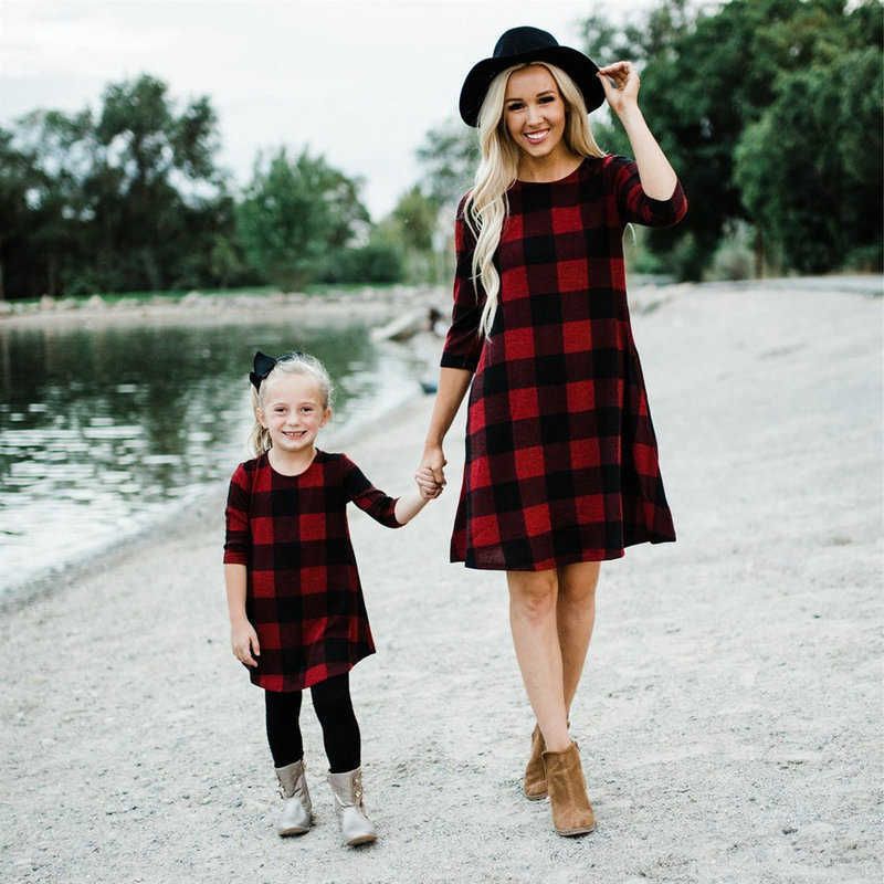 Compra 2022 Invierno Otoño Madre E Hija Ropa Año Nuevo Plaid Mini Vestido  Trajes Mamá E Hija Vestidos Familia Mira Mamá ME H1014 Barato | Entrega  Rápida Y Calidad | Es.Dhgate