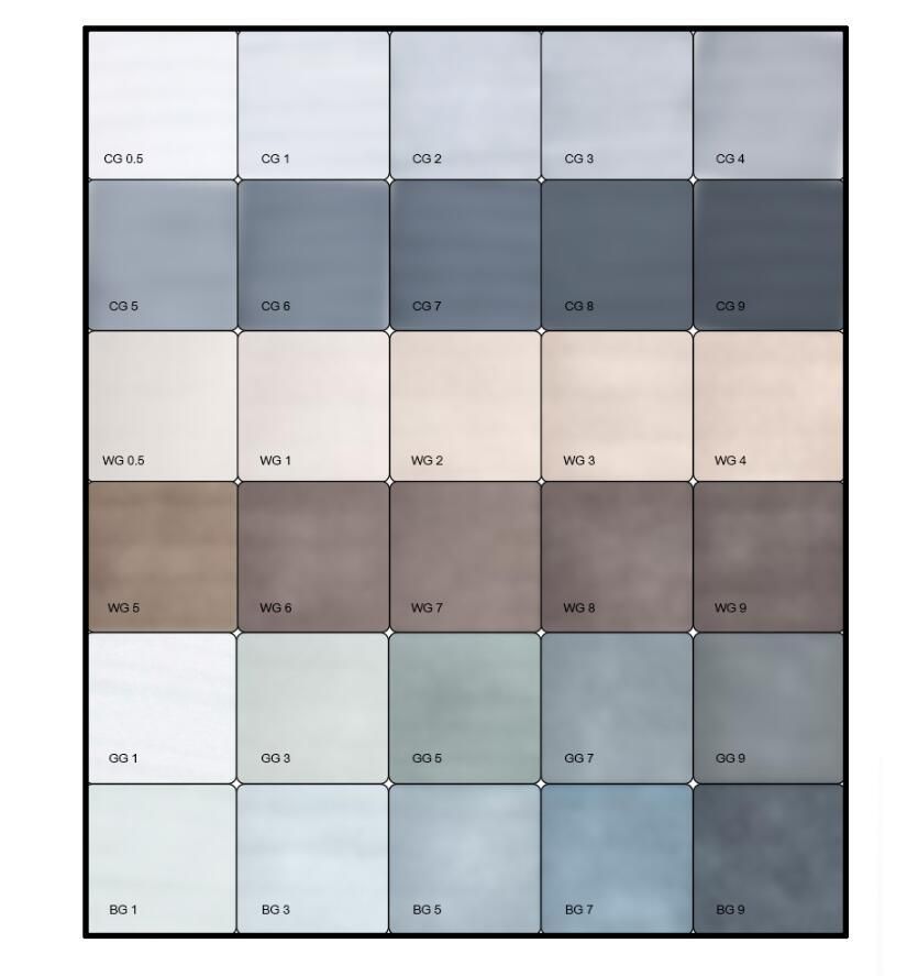 30 couleurs gris