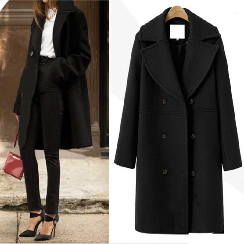 Black wool overcoat women's Clearance