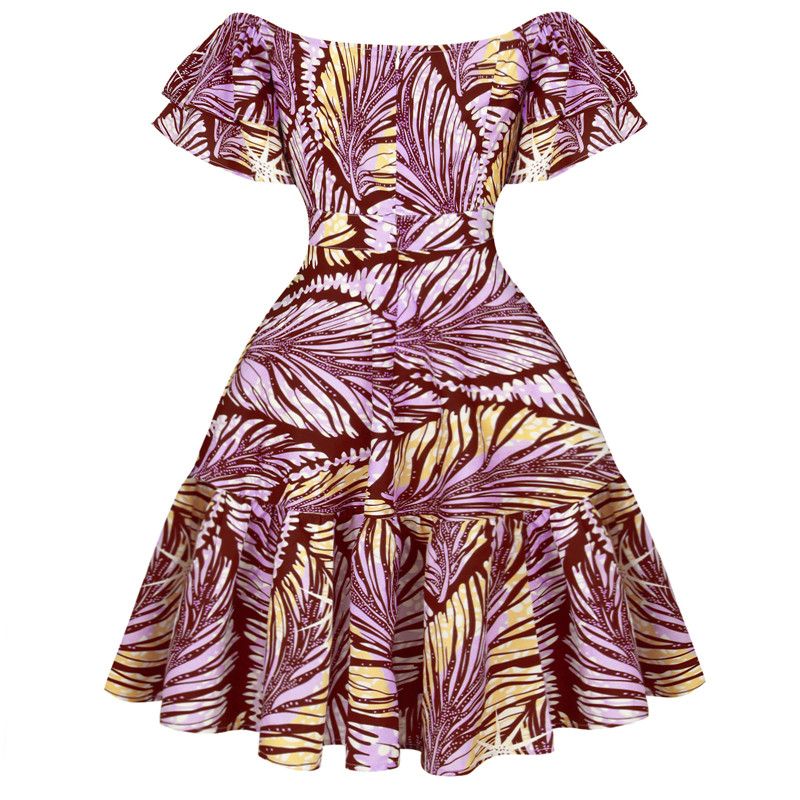 Compra Vestido De Impresión De Ankara Africano Para Mujer Sexy Off Hombro  Vestido Mujer Ropa Africana 2021 Moda Lotus Manga Africano Vestidos Mujeres  Barato | Entrega Rápida Y Calidad | Es.Dhgate