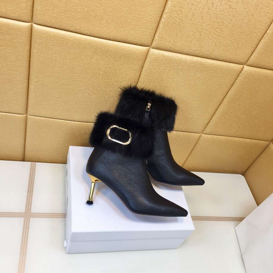 mink fur boots