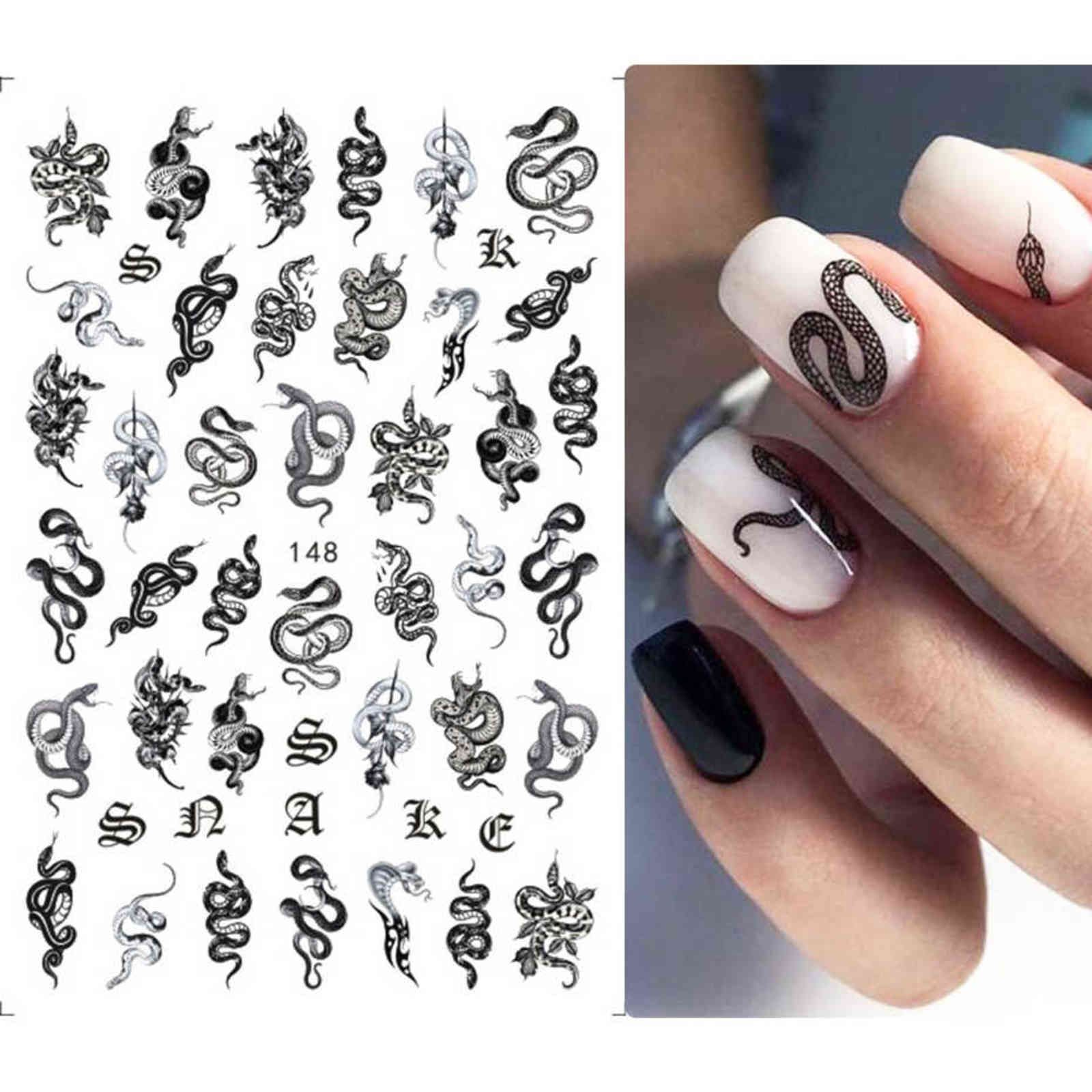 10pc 3D Dragon Snake Design Nail Stickers Women Love Nail Art Tattoo Slider Gel Polish Decal Temporary Tattoo Decorations GLEB145-152 Y1125 10pc 3D Dragon Snake Design Nail Stickers Women Love Nail Art Tattoo Slider Gel Polish Decal Temporary Tattoo Decorations GLEB145-152 Y1125