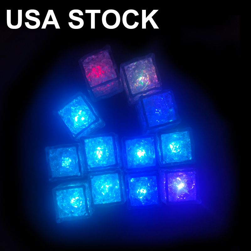 LED Artificial Luminous Ice Cubes lights Bar Crystal Cube Light-up Glowing For Romantic Party Wedding Xmas Gift Decoration oemled