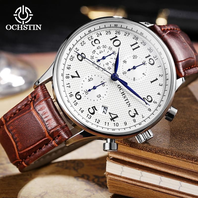 Acheter Pas Cher Montres Montres Montres Hommes Ochstin 2021 Mode Top  Marque Montre Occasionnelle Imperméable Pour Hommes Chronographe De Quartz  Chronographe Bracelet En Cuir Mâle Horloge Mâle Du 15,81 € | Fr.Dhgate