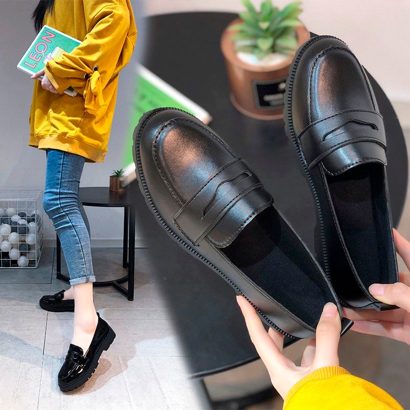 Talla 35-43 NUEVO MUJERES OXFORDS Moda PU Mocasines Mujer Redondo Piso Pisos Tacón Casual