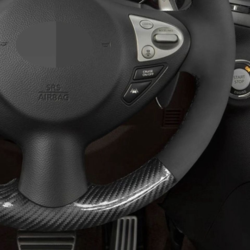 Carbon Fiber Steering Wheel Cover for Infiniti FX35 FX37 FX50 QX70 Nissan Juke