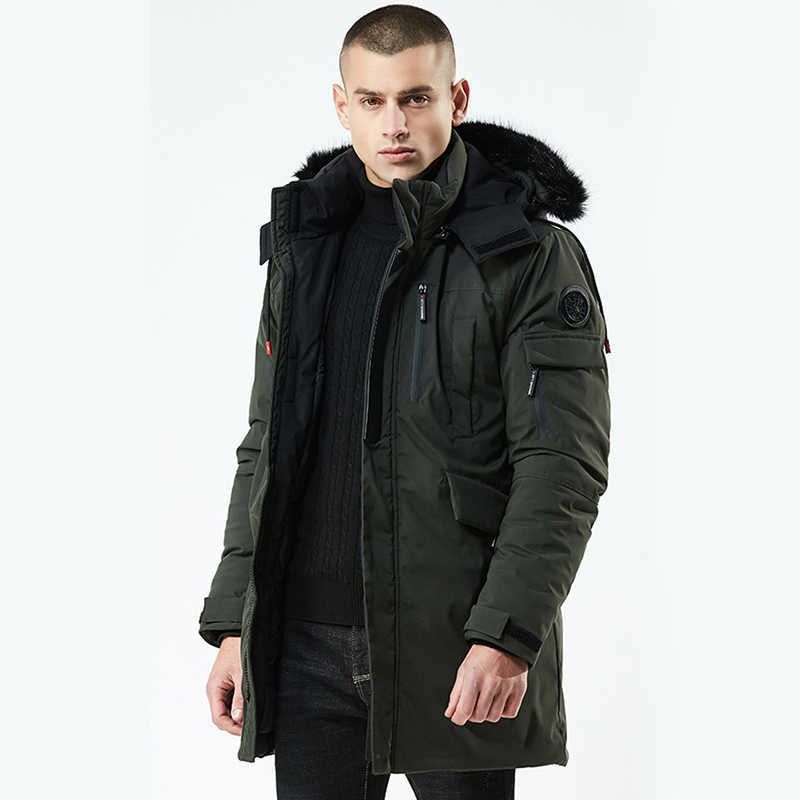 URSPORTTECH Winter Jacket Men Parka Fur 