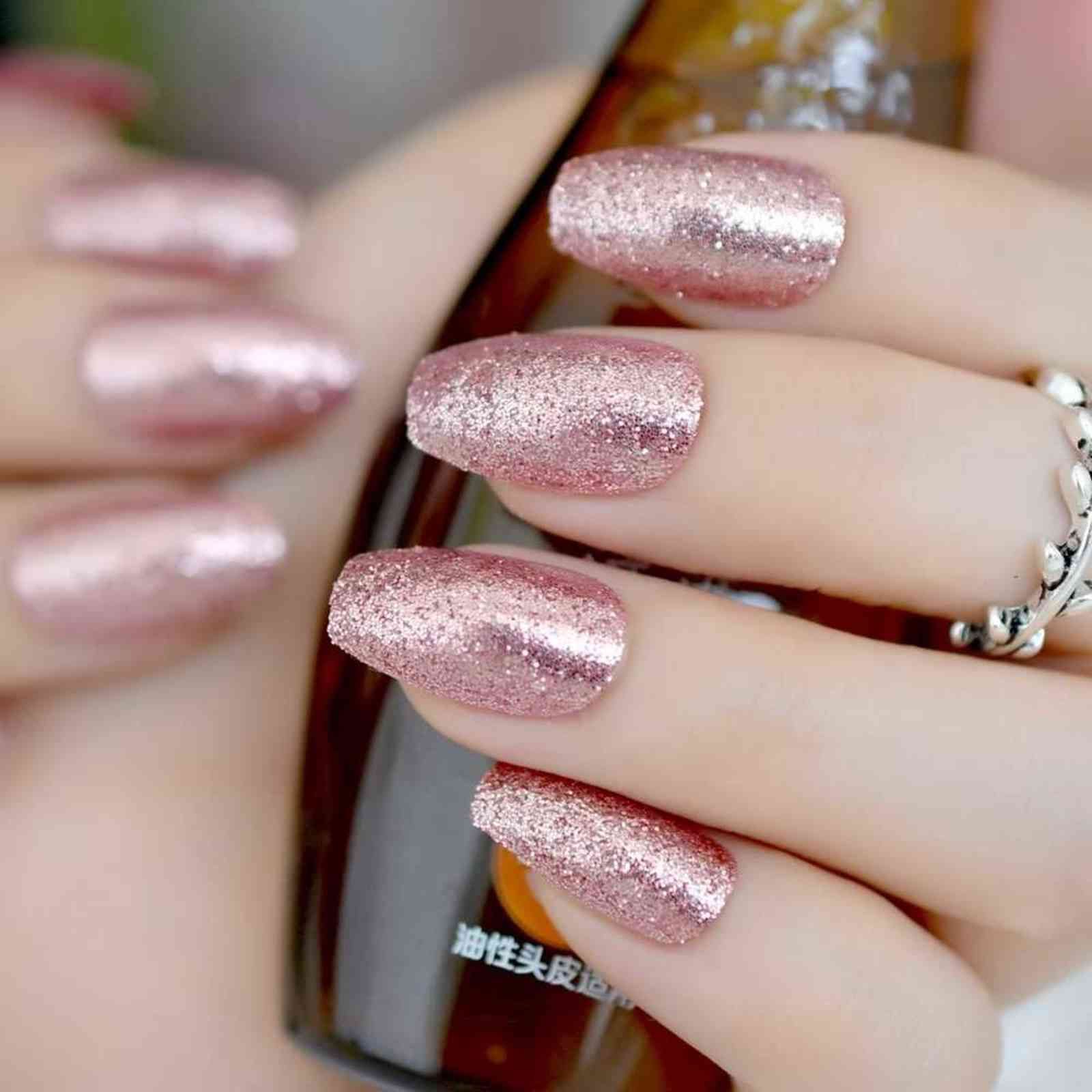 Rose Gold 24 Full Cover False Nails Gorgeous Glitter Ballerina Acrylic Tips 12 Sizes Full Coverage Diy Tips With Adhesive Rose Gold 24 Full Cover False Nails Gorgeous Glitter Ballerina Acrylic Tips 12 Sizes Full Coverage Diy Tips With Adhesive
