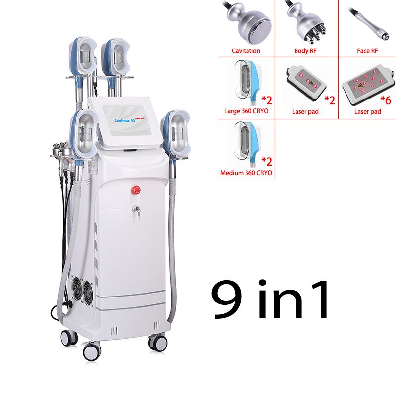 4 Cryo + Cavitatie + 2 RF * 2 + Laser Pads * 8PCS