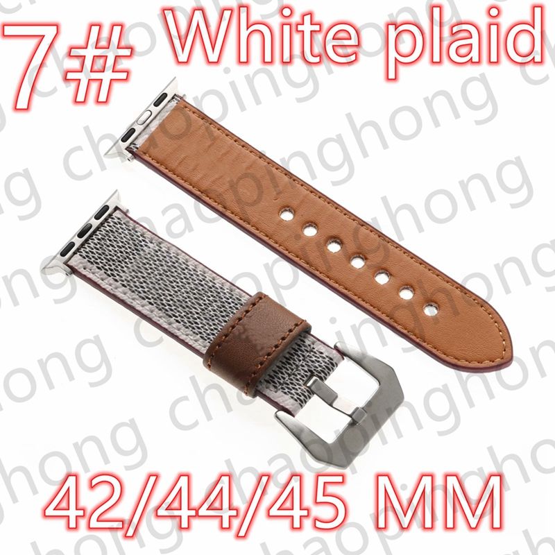 7# 42/44/45/49 mm White Plaid+Logo