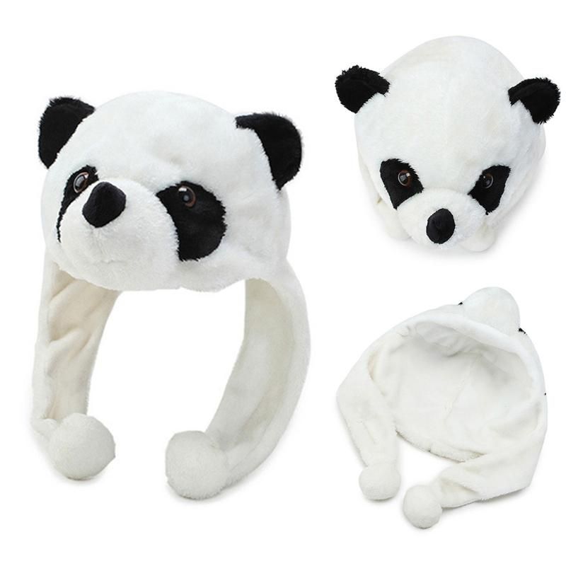 Beanie/Skull Caps Adult Kids Cartoon Plush Panda Animal Beanie Hat With Pom  Ends Long Straps Thermal Warm Funny Stuffed Toy Earflap Cap Cosp