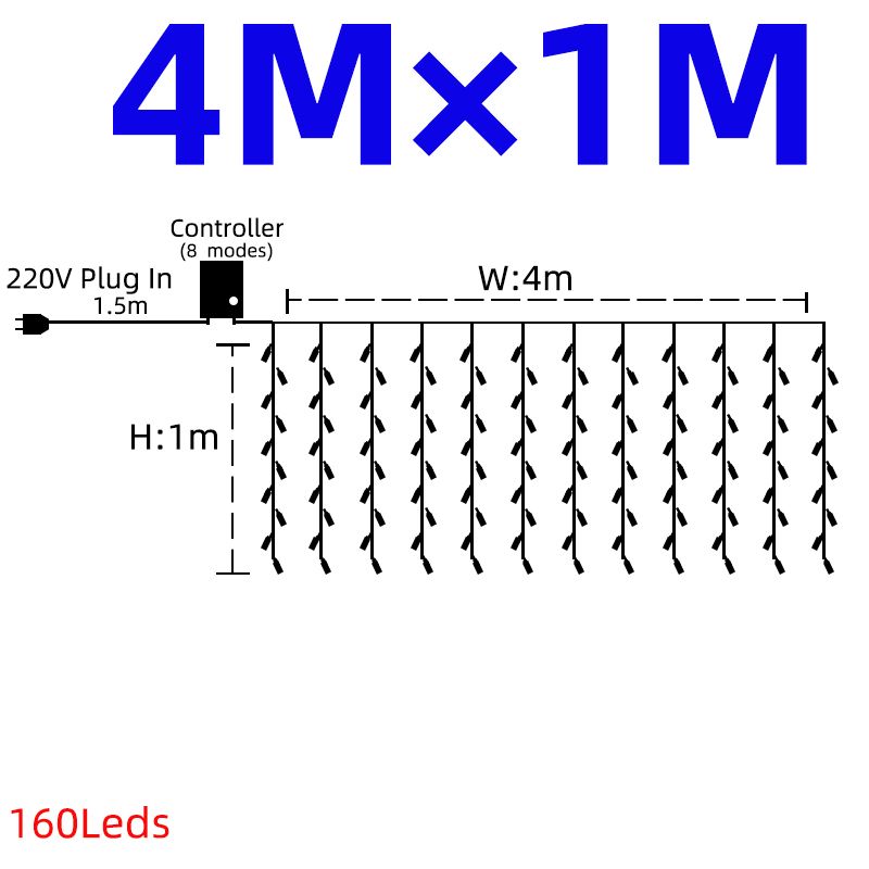 4x1m  - 冷たいホワイト