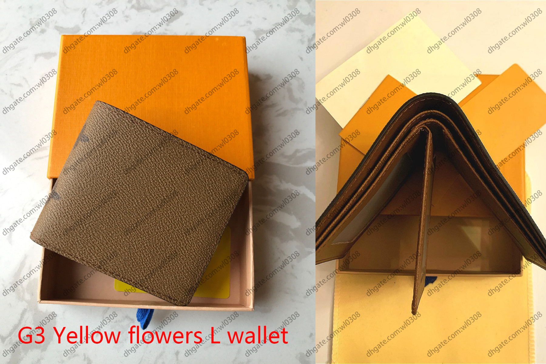 G3 gula blommor l plånbok