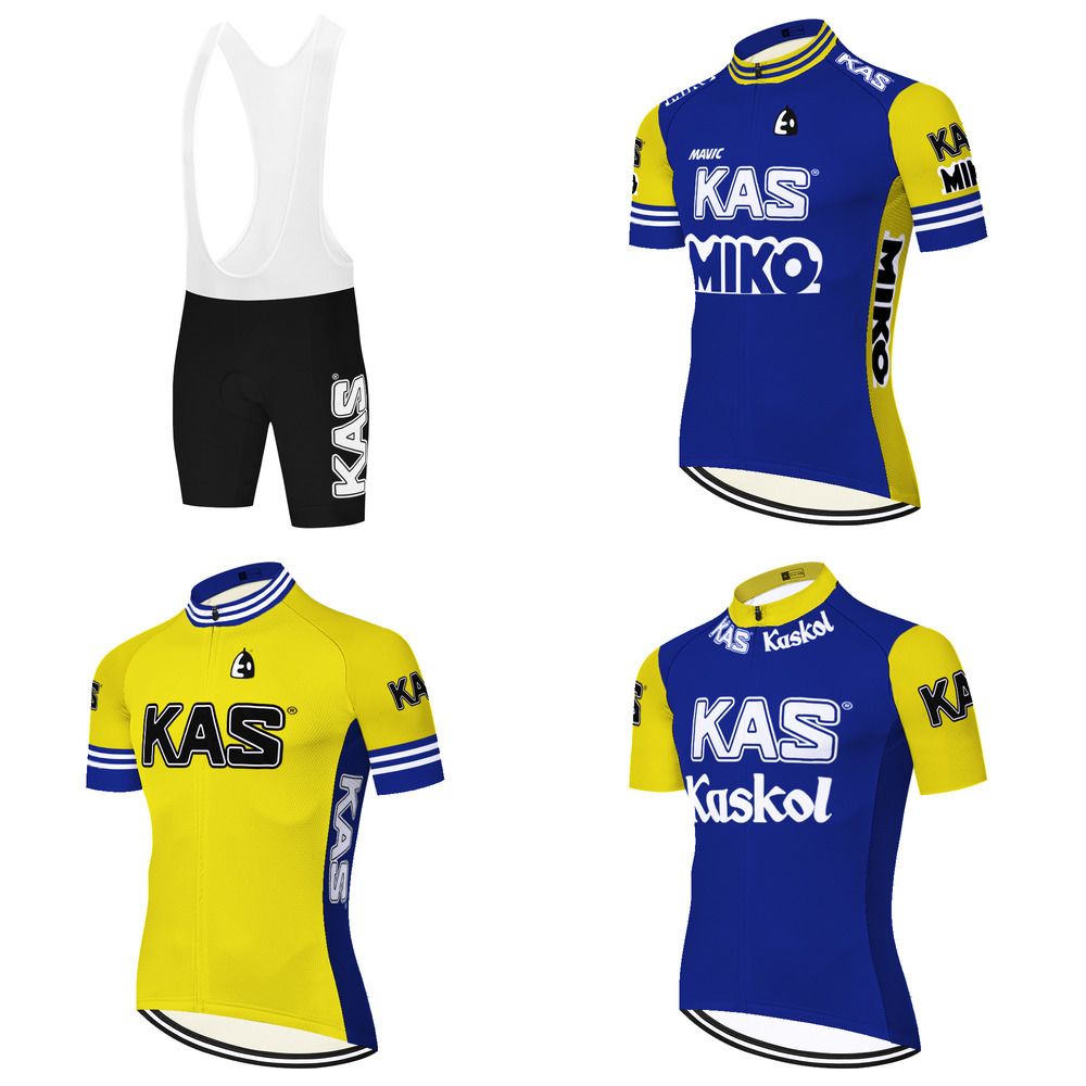 Equipo Kas Maillot Retro Summer Seco Quick Transpirable Jersey Ciclismo Camiseta
