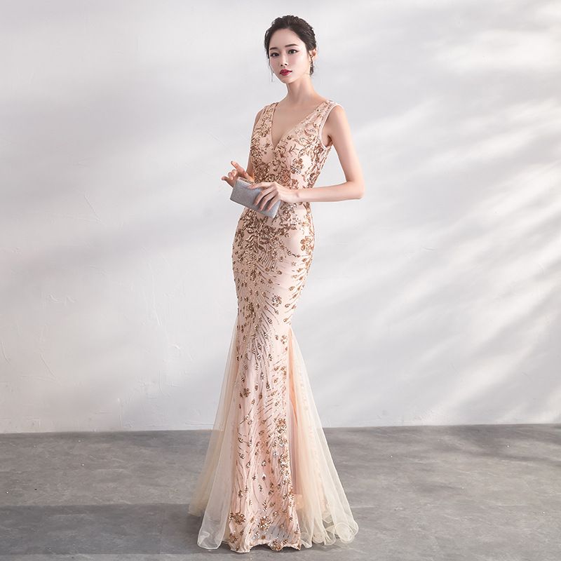Compra Vestidos De Fiesta De Lentejuelas De Color Dorado Vestido Largo  Elegante Fiesta De Noche Vestidos De Mujer Barato | Entrega Rápida Y  Calidad | Es.Dhgate