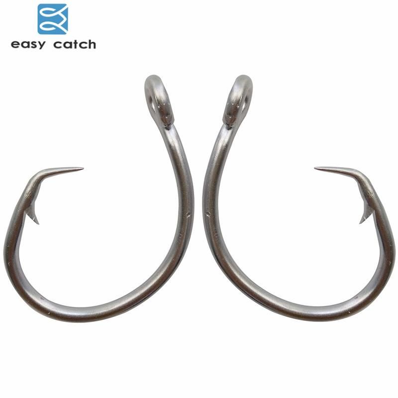 2021 Fishing Hooks Easy Catch 39960 Stainless Steel White Offset Tuna