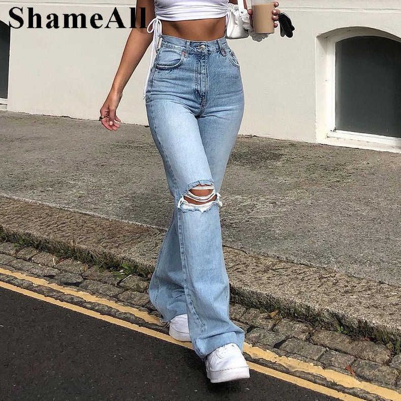 Compra Mujer Calle Rasgado Destello Jeans Y2k Baggy Ancho Lájge Azul Denim  Pantalones Vintage Streetwear Alta Cintura Negro Gris Campana Fondo 2xl  Y0607 Barato | Entrega Rápida Y Calidad | Es.Dhgate