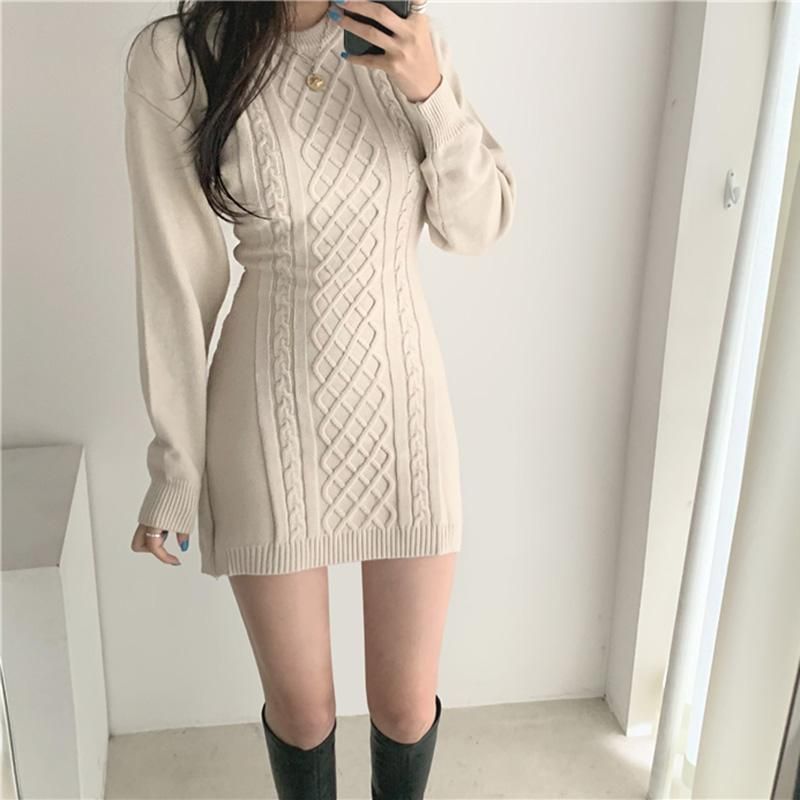 Casual Dresses Backless Sweater Dress 
