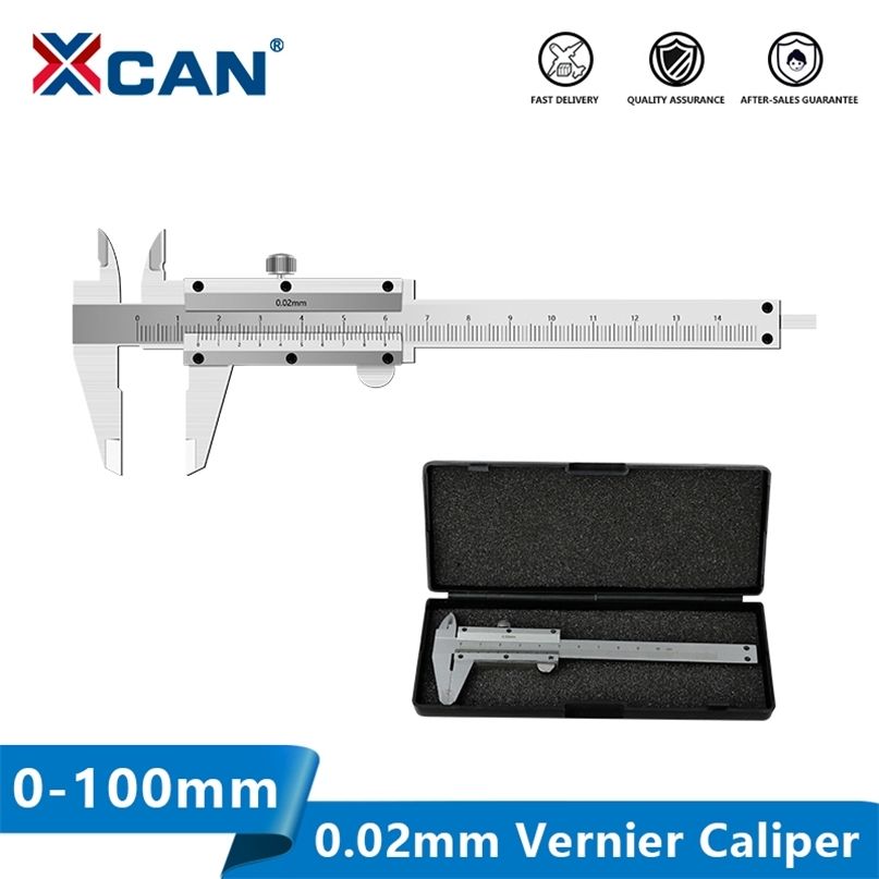 XCAN Calipers Vernier Caliper 0-100mm Precision 0.02mm Stainless Steel Gauge Measuring Instrument Tools 210810