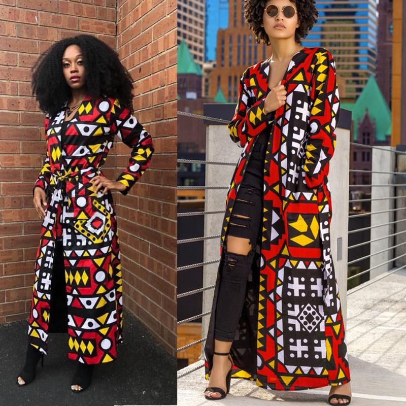 african print long jacket