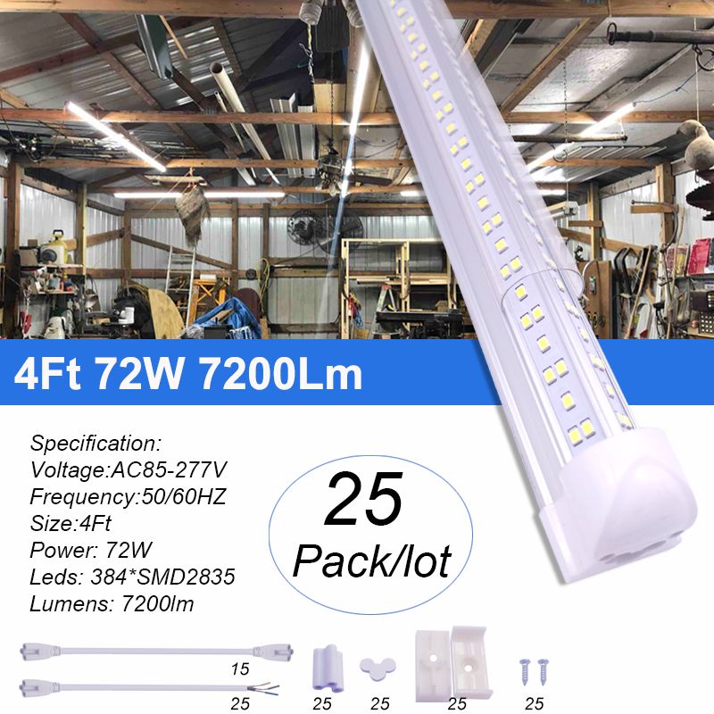 4FT 72W V-vormige duidelijke dekking