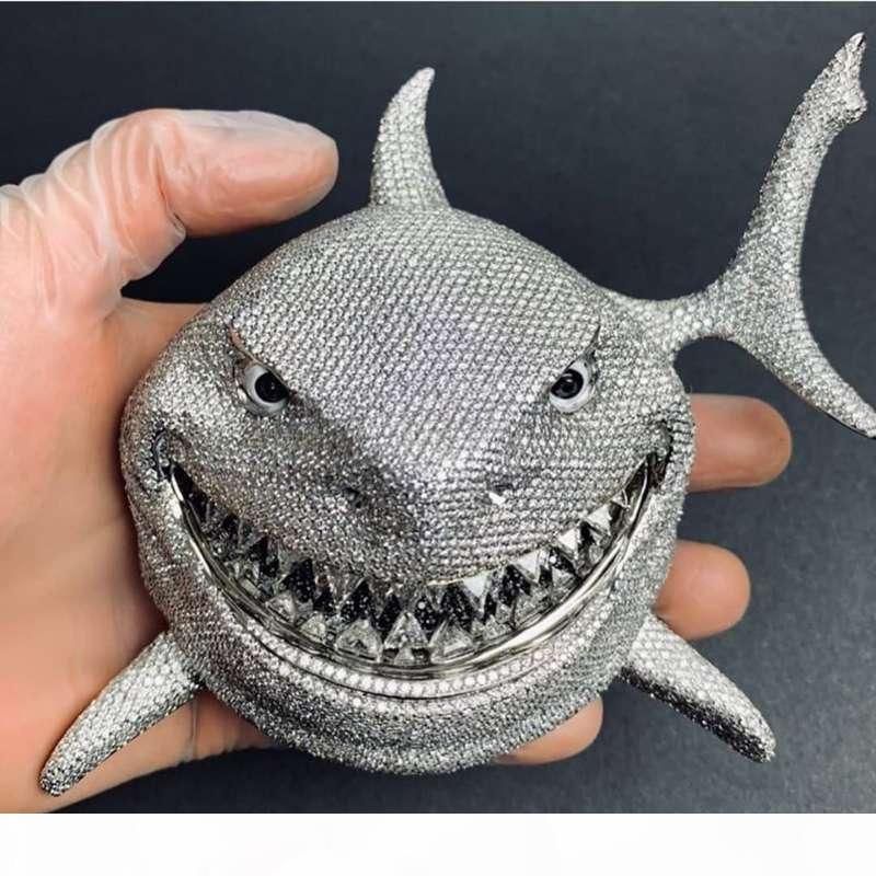6ix9ine Shark Pendant Full Of Zircon 
