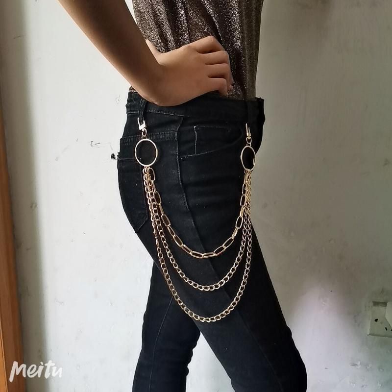 1 PCS Cadena punk en los pantalones vaqueros Pantalones Mujeres Hombres llavero Cadenas para