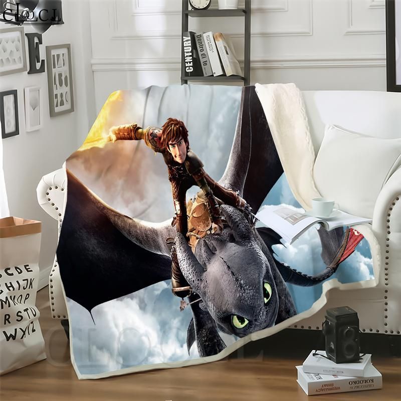 How To Train Your Dragon Blanket Soft Fleece Throw Children's Room 100cm x 150cm 