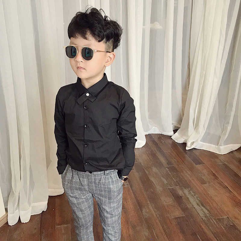 Camisetas Casuales Para Niños Tops De Manga Larga Blanca Para Adolescente Escuela De Algodón Cuello De Apagado De Algodón Camisa Negra Para Pequeños Bebé Bebé 210713 De 11,54 | DHgate