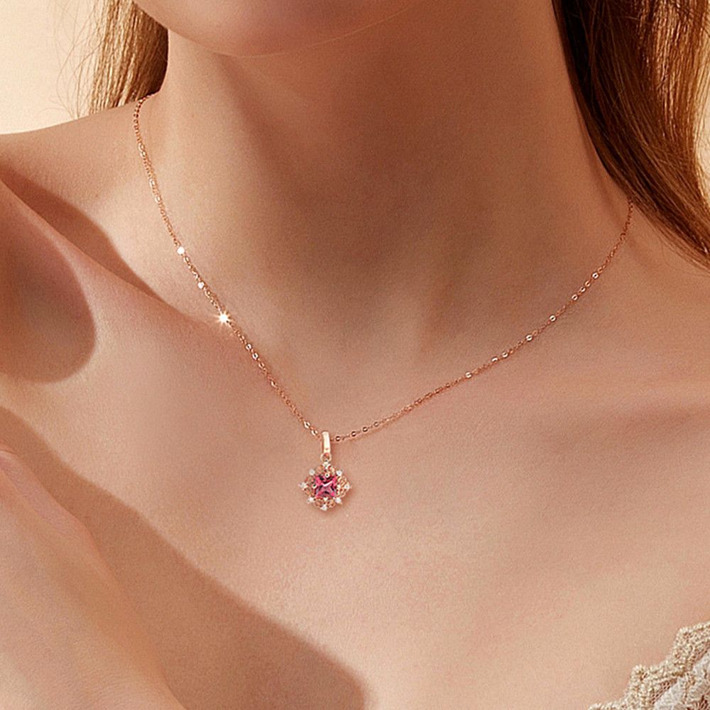 Talla vintage Pequeñas piedras preciosas Ruby CRISTAL RED CRISTAL Colgantes para las mujeres Diamantes Rose